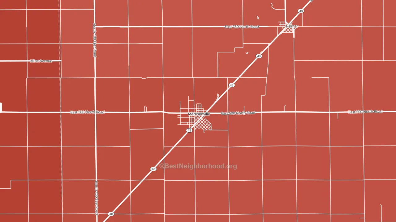 Morrisonville, IL block-group political-lean map