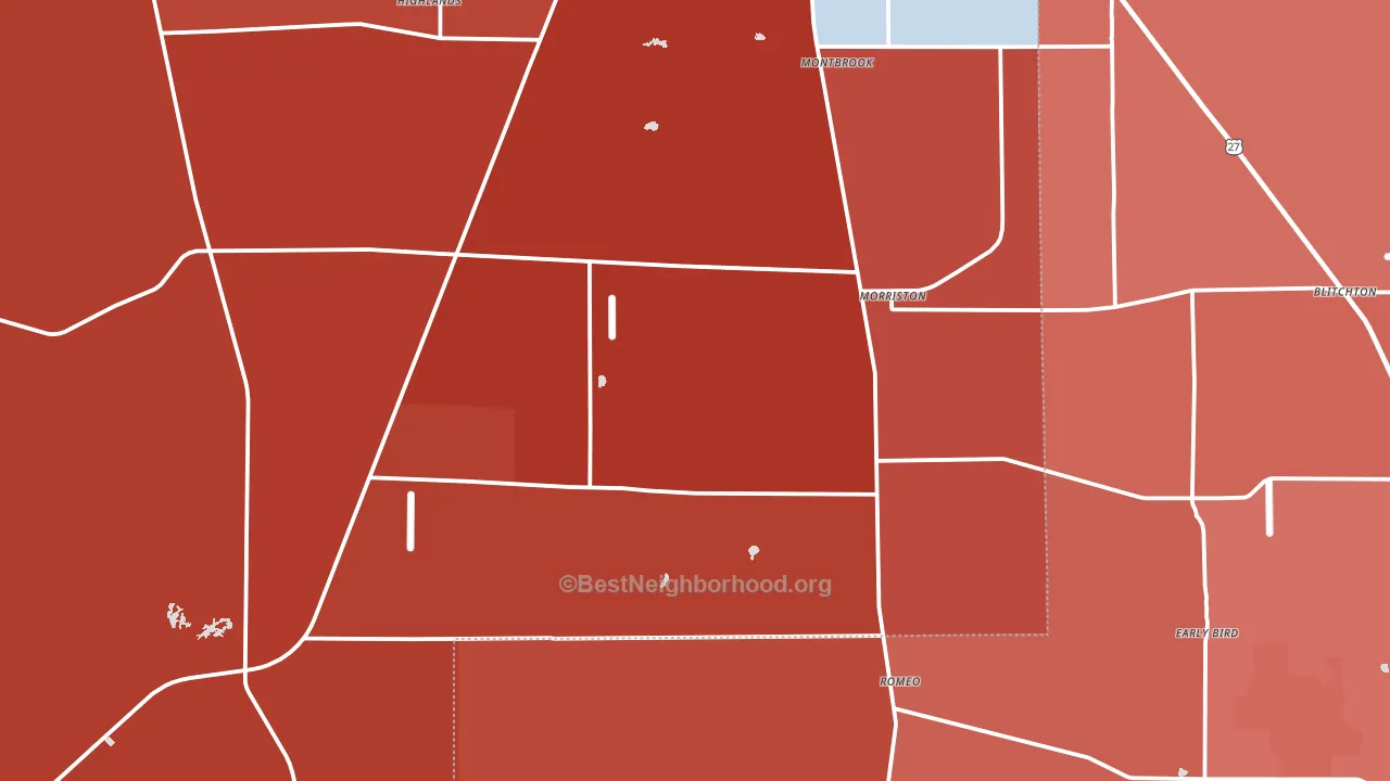 Morriston, FL block-group political-lean map