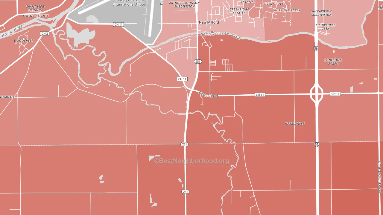 Morristown, IL block-group political-lean map