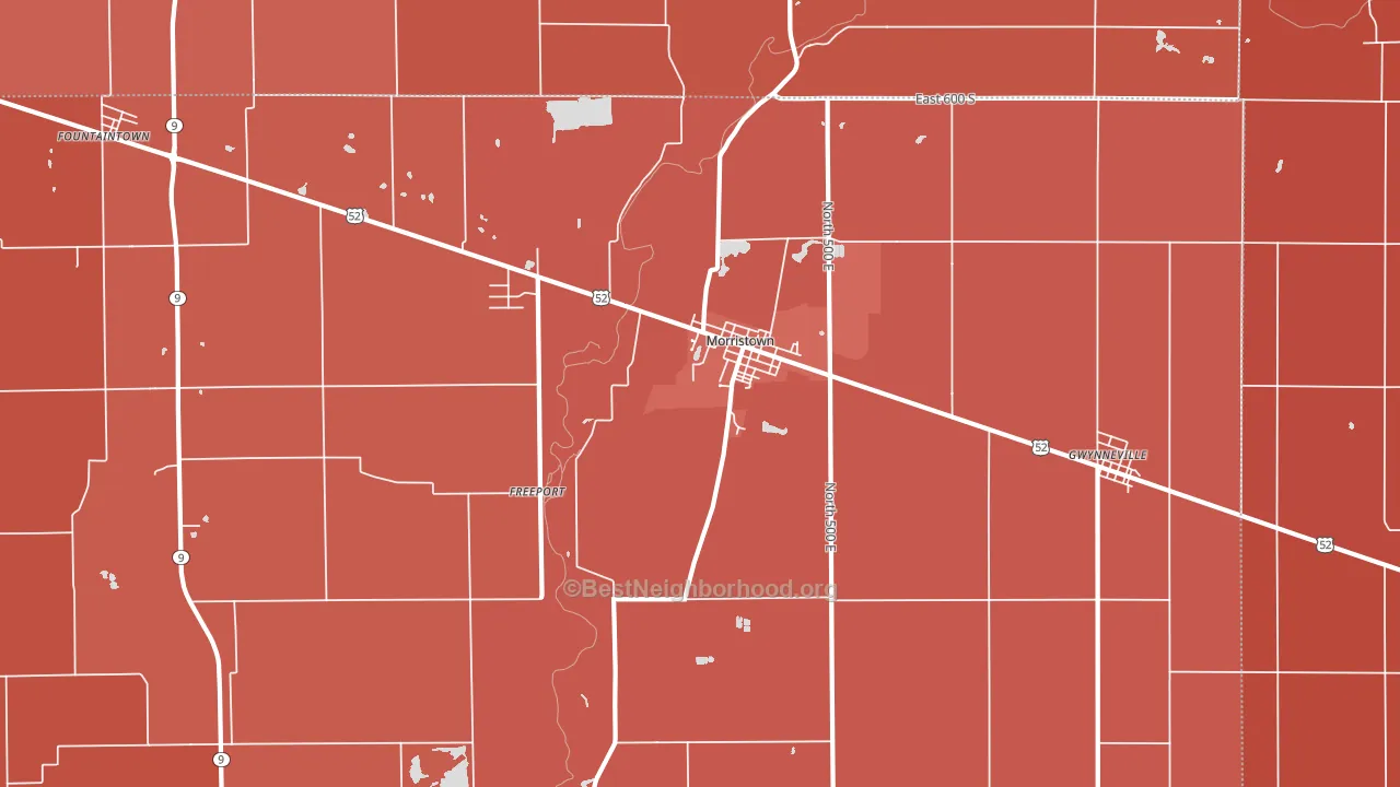 Morristown, IN block-group political-lean map