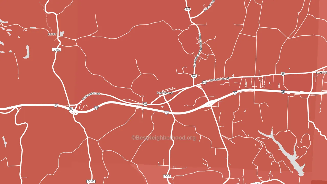 Morristown, OH block-group political-lean map