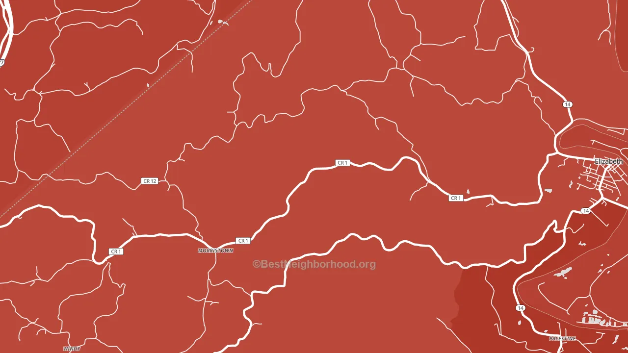 Morristown, WV block-group political-lean map