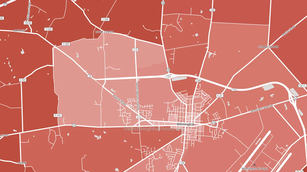 Morrisville, OH block-group political-lean map