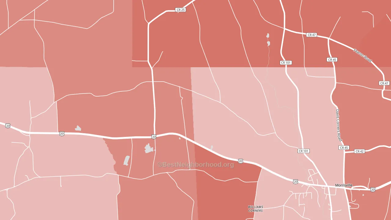 Morrisville Station, NY block-group political-lean map