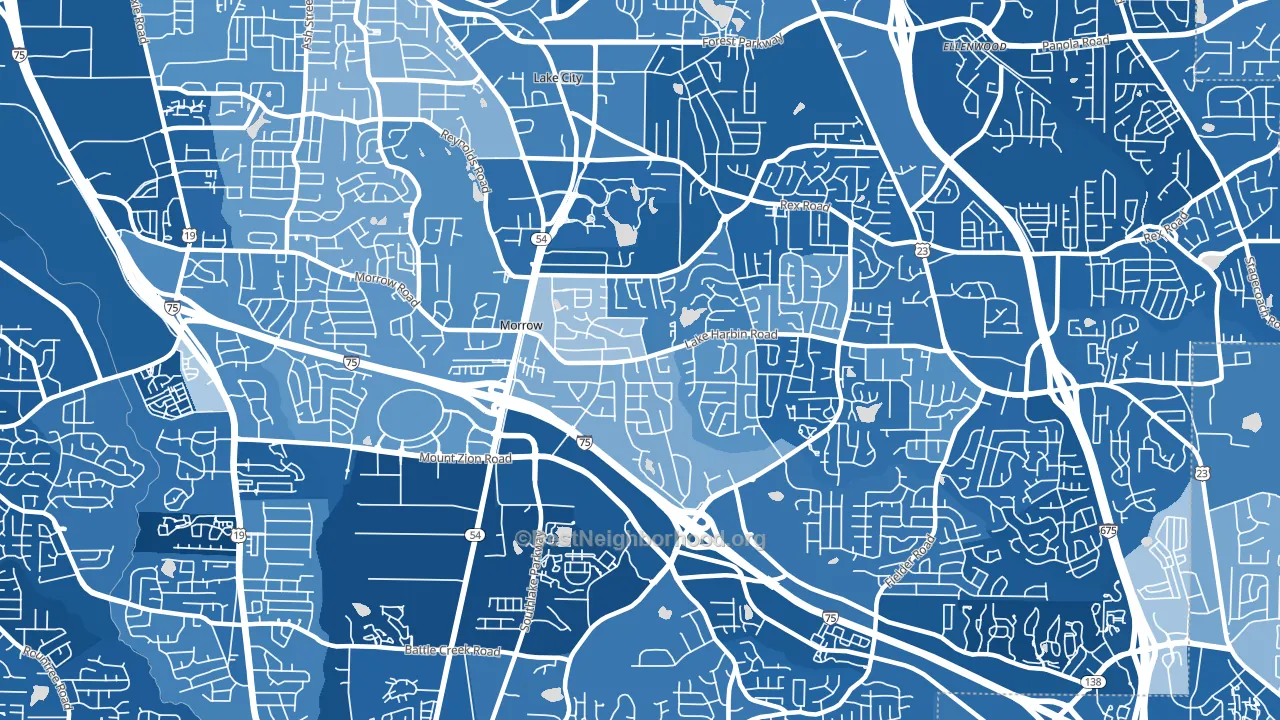 Morrow, GA block-group political-lean map