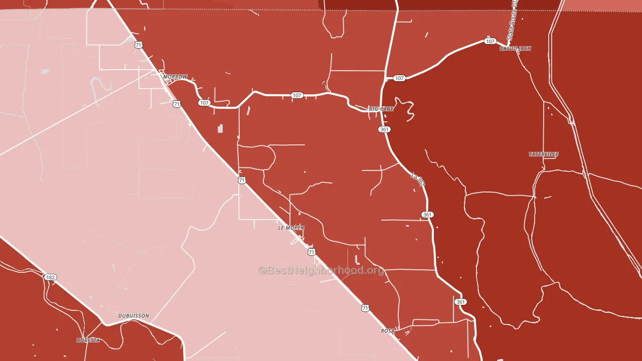 Morrow, LA block-group political-lean map