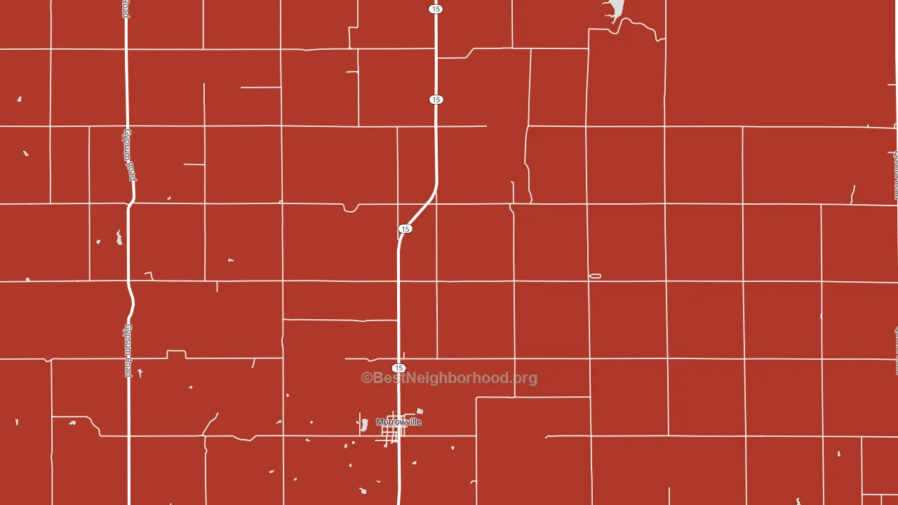 Morrowville, KS block-group political-lean map