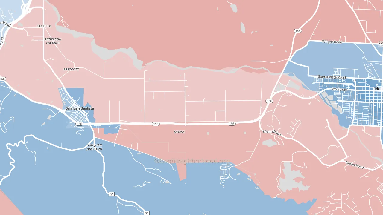 Morse, CA block-group political-lean map