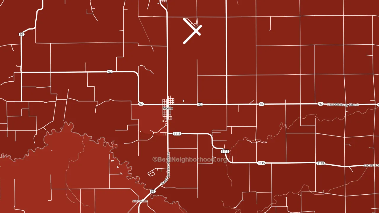 Morse, LA block-group political-lean map