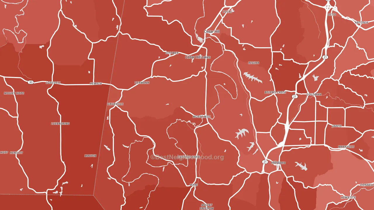 Morse Mill, MO block-group political-lean map