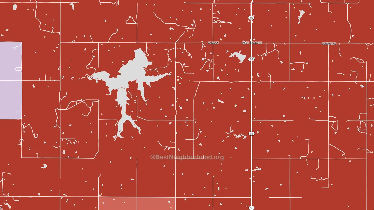 Morse, OK block-group political-lean map