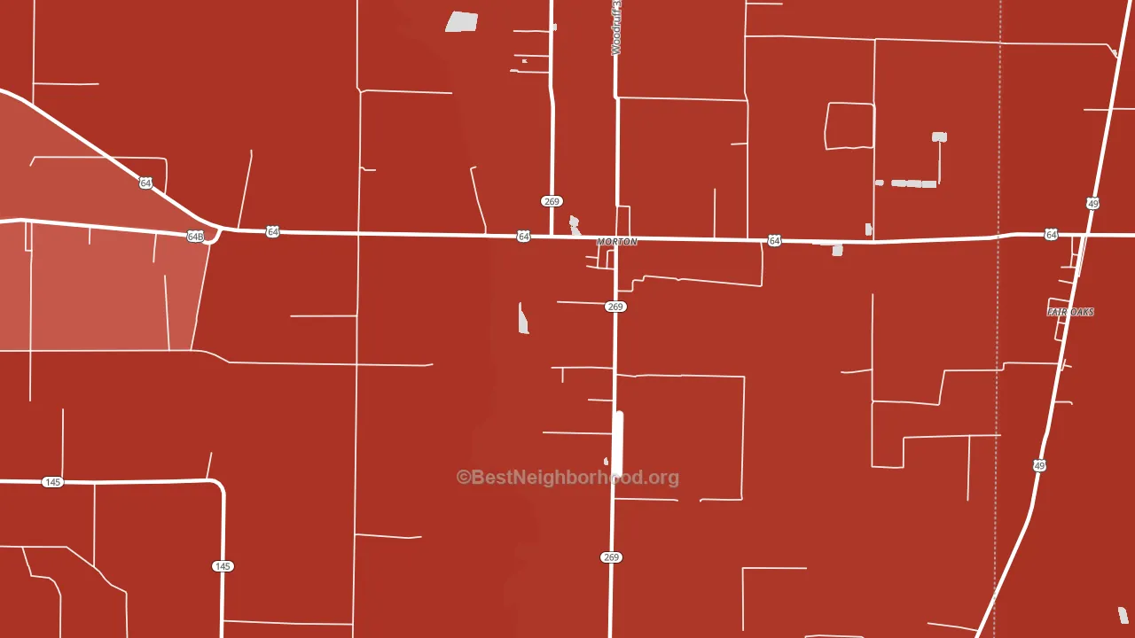 Morton, AR block-group political-lean map