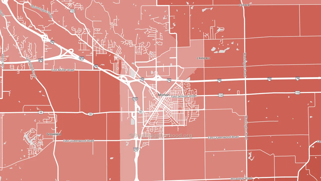 Morton, IL block-group political-lean map