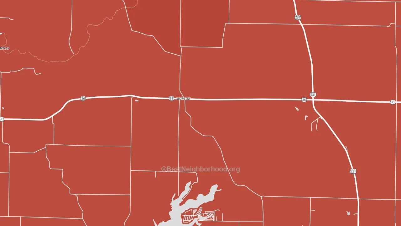 Morton, IN block-group political-lean map