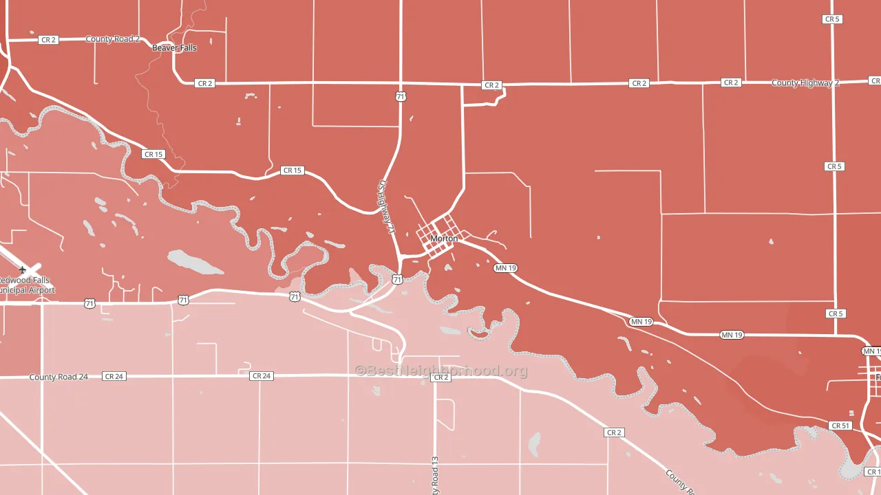 Morton, MN block-group political-lean map