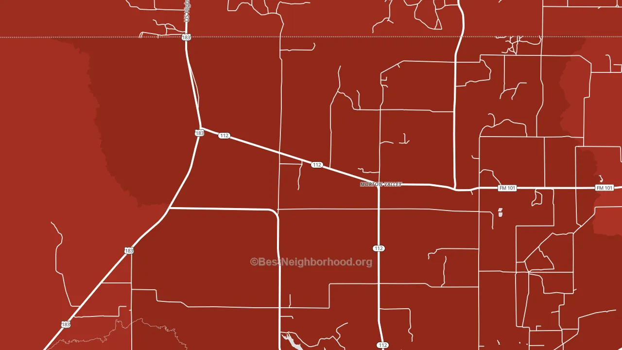 Morton Valley, TX block-group political-lean map