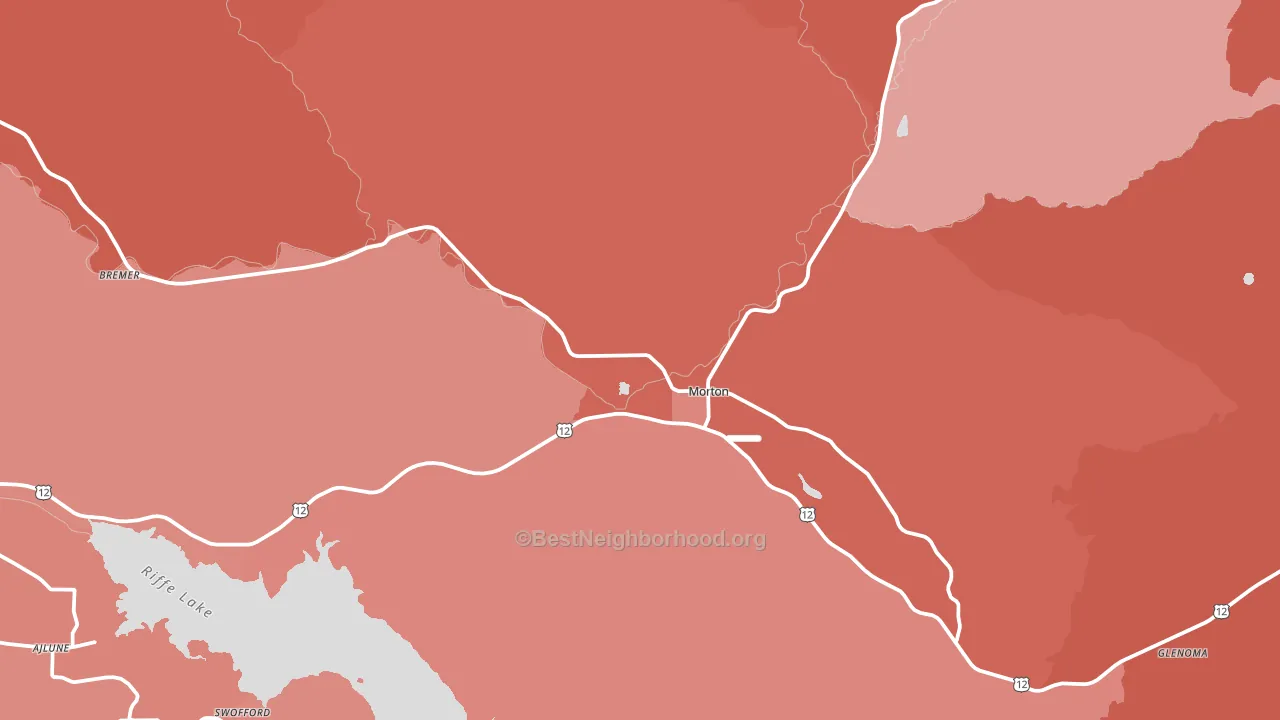 Morton, WA block-group political-lean map