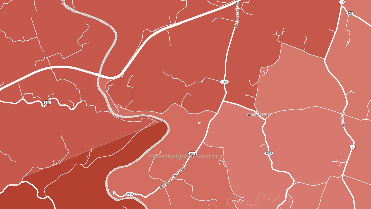 Mortonsville, KY block-group political-lean map