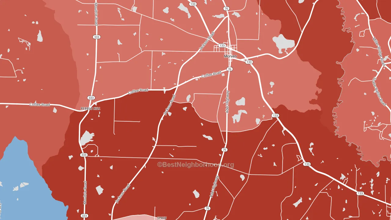 Morven, GA block-group political-lean map