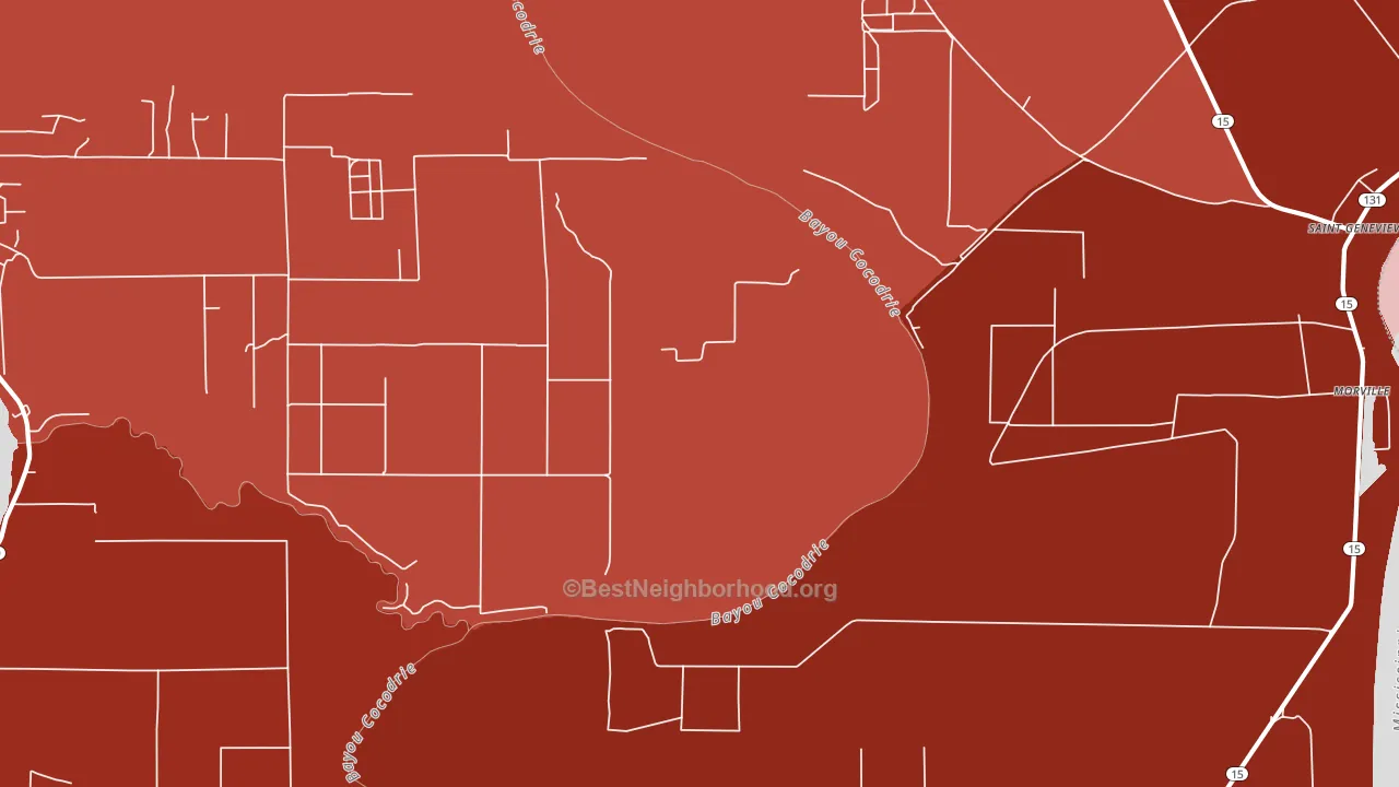 Morville, LA block-group political-lean map