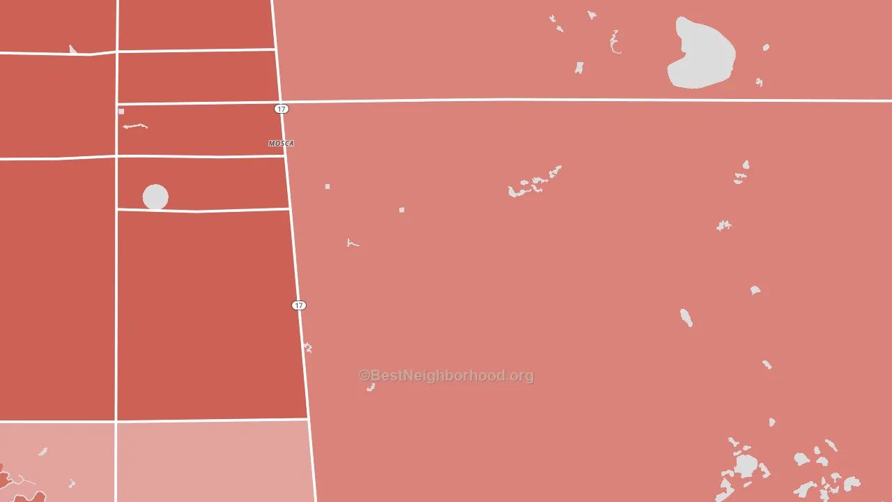 Mosca, CO block-group political-lean map