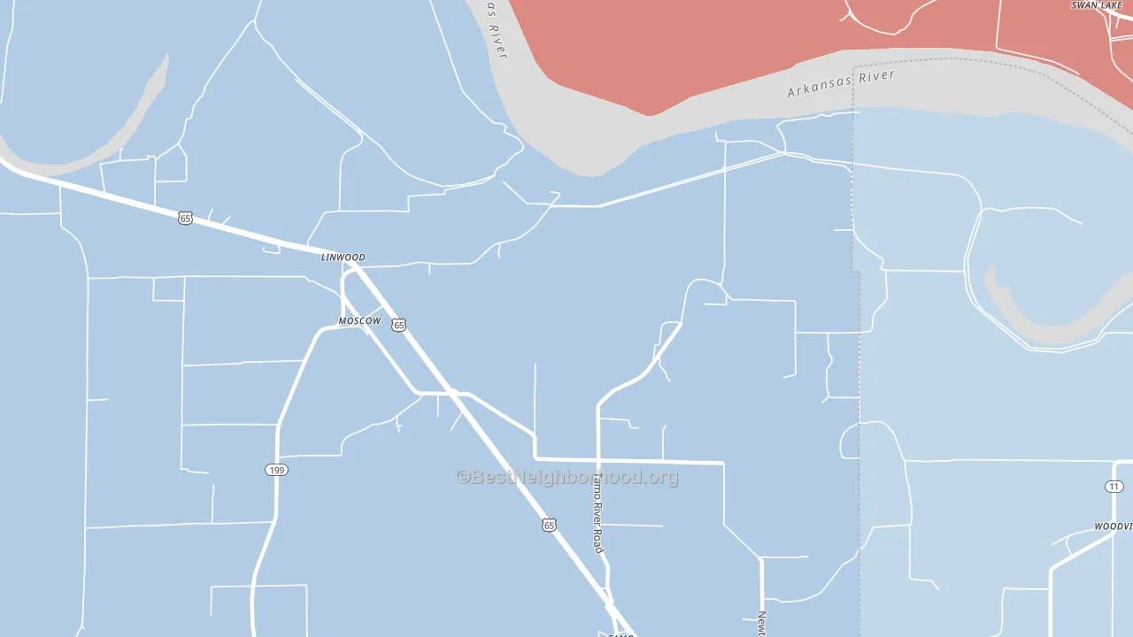 Moscow, AR block-group political-lean map