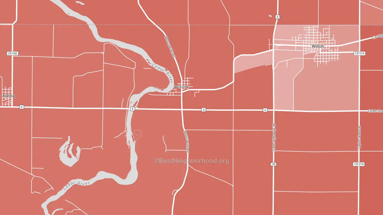 Moscow, IA block-group political-lean map