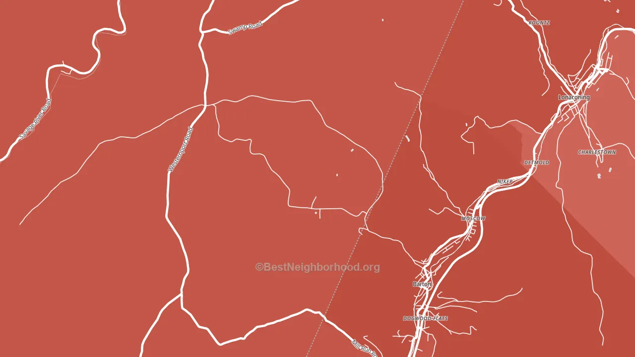 Moscow, MD block-group political-lean map