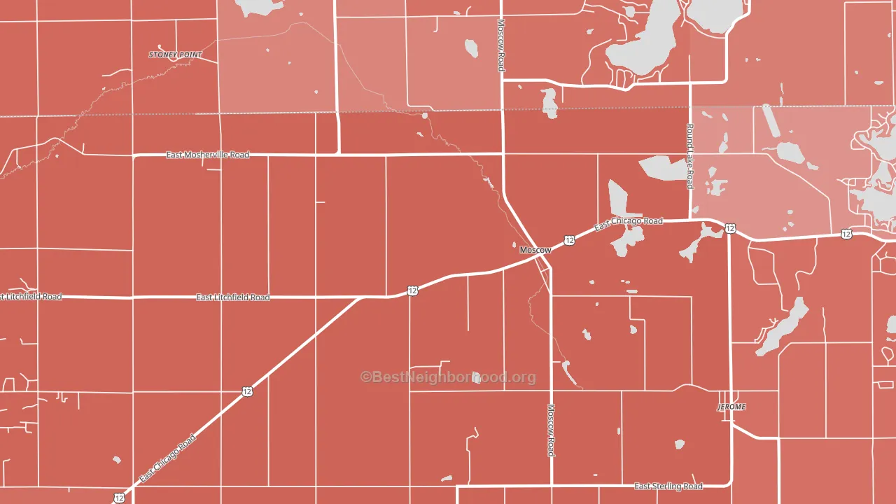 Moscow, MI block-group political-lean map