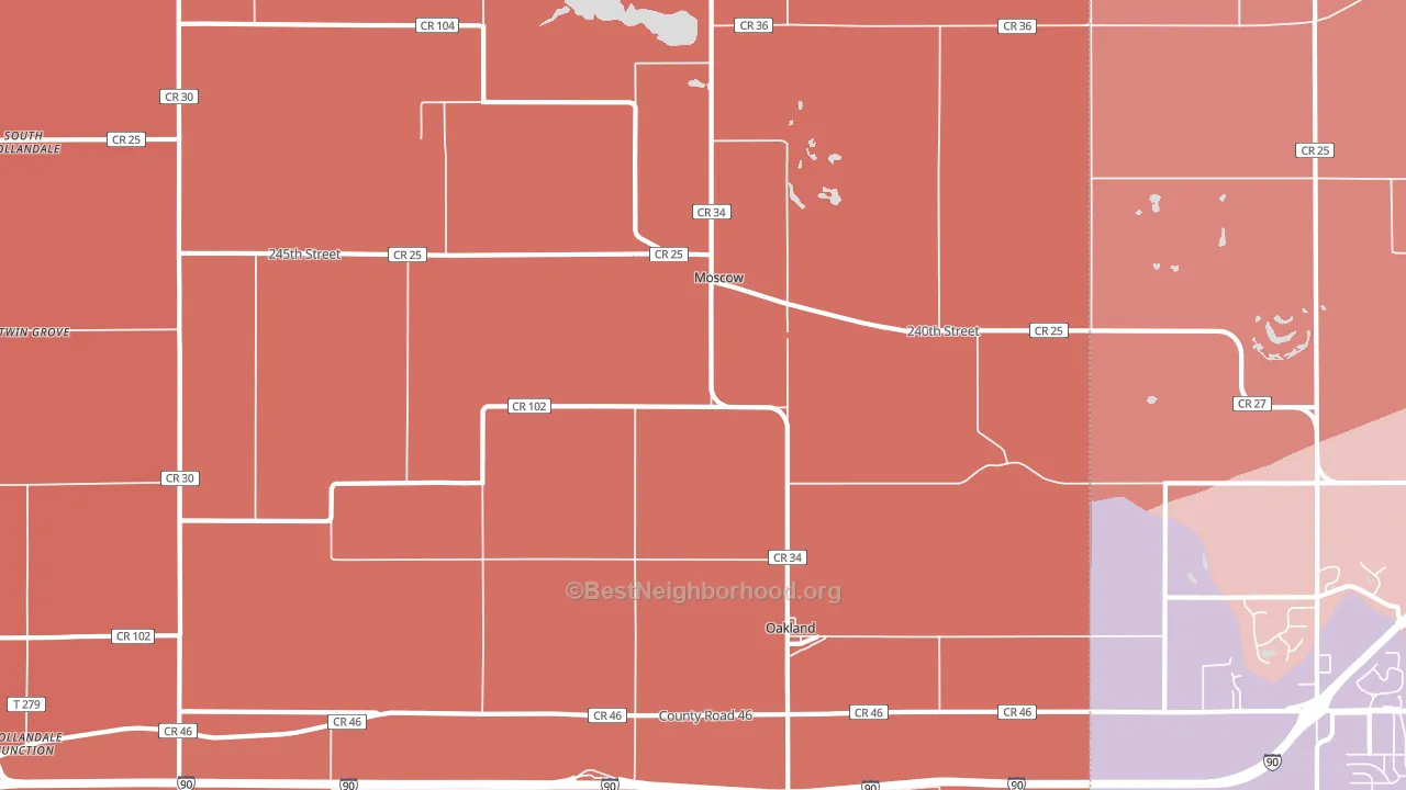 Moscow, MN block-group political-lean map