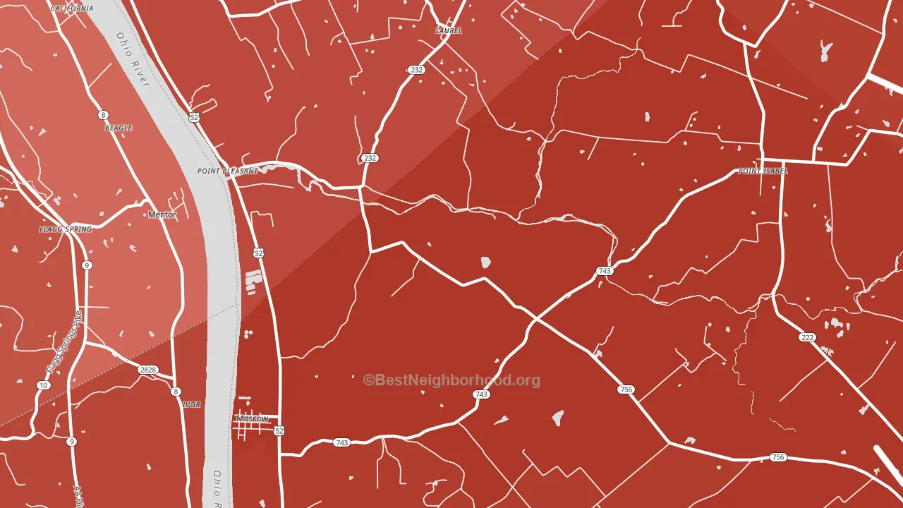 Moscow, OH block-group political-lean map