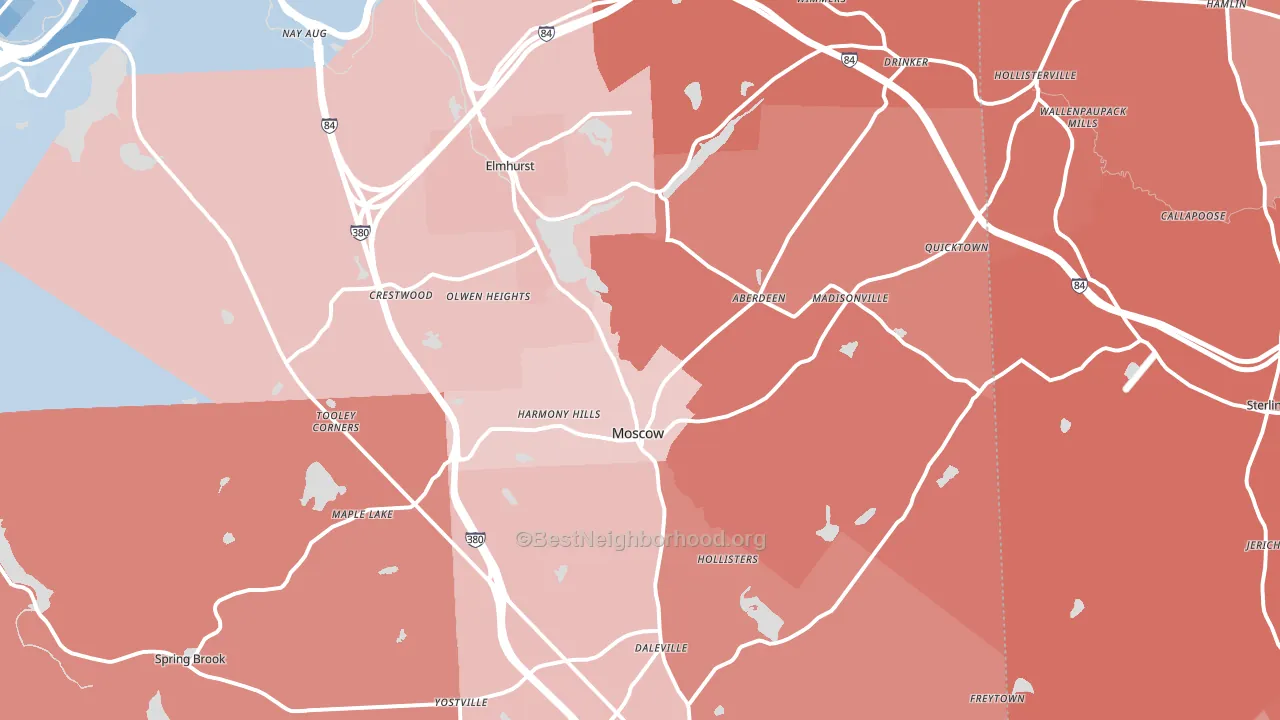 Moscow, PA block-group political-lean map