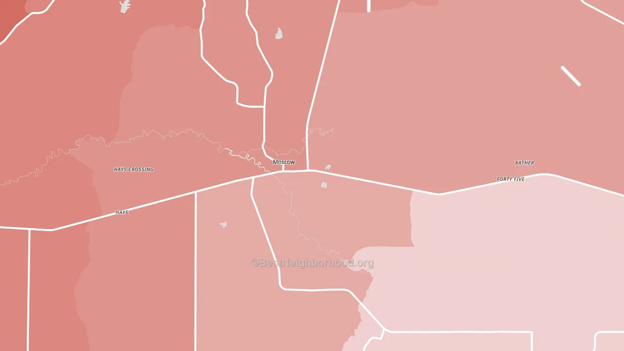 Moscow, TN block-group political-lean map