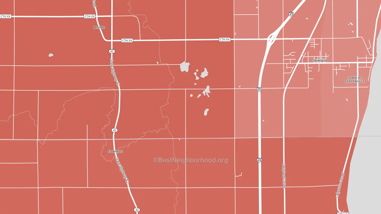 Mosel, WI block-group political-lean map