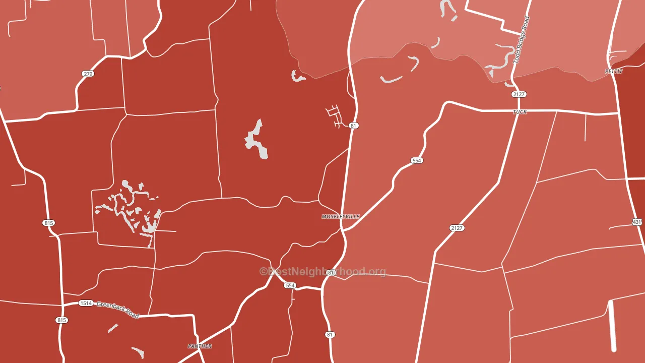 Moseleyville, KY block-group political-lean map