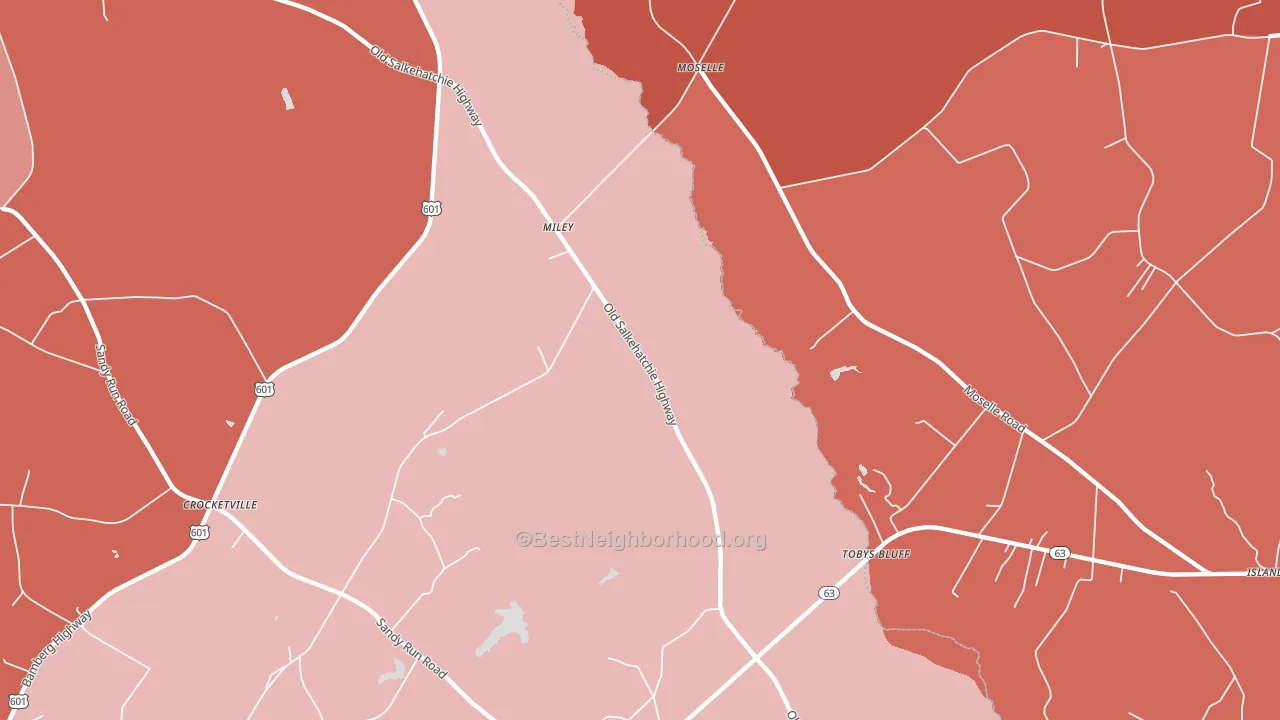 Moselle, SC block-group political-lean map