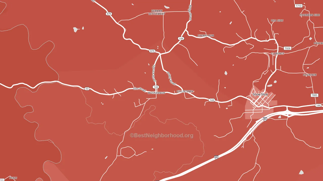Moshannon, PA block-group political-lean map