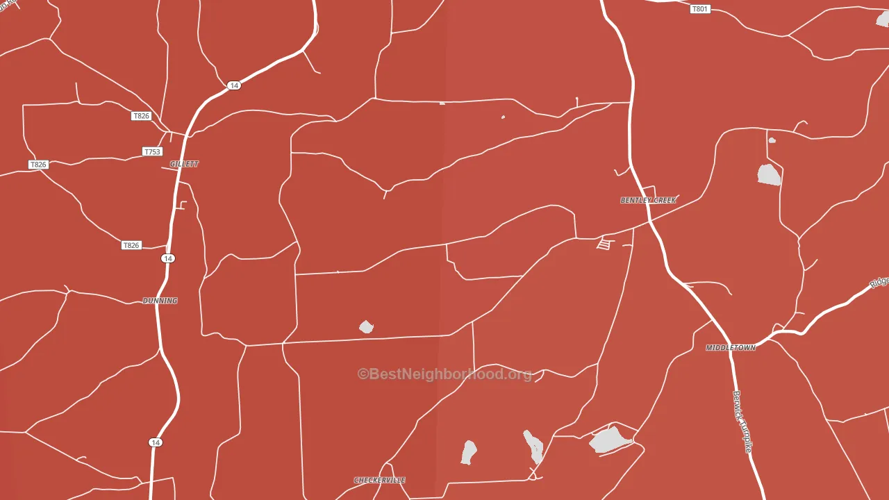 Mosherville, PA block-group political-lean map