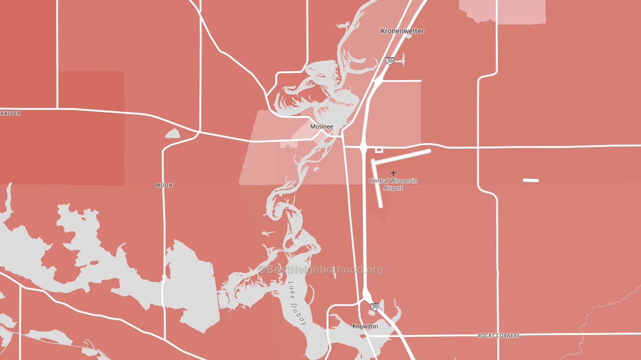 Mosinee, WI block-group political-lean map