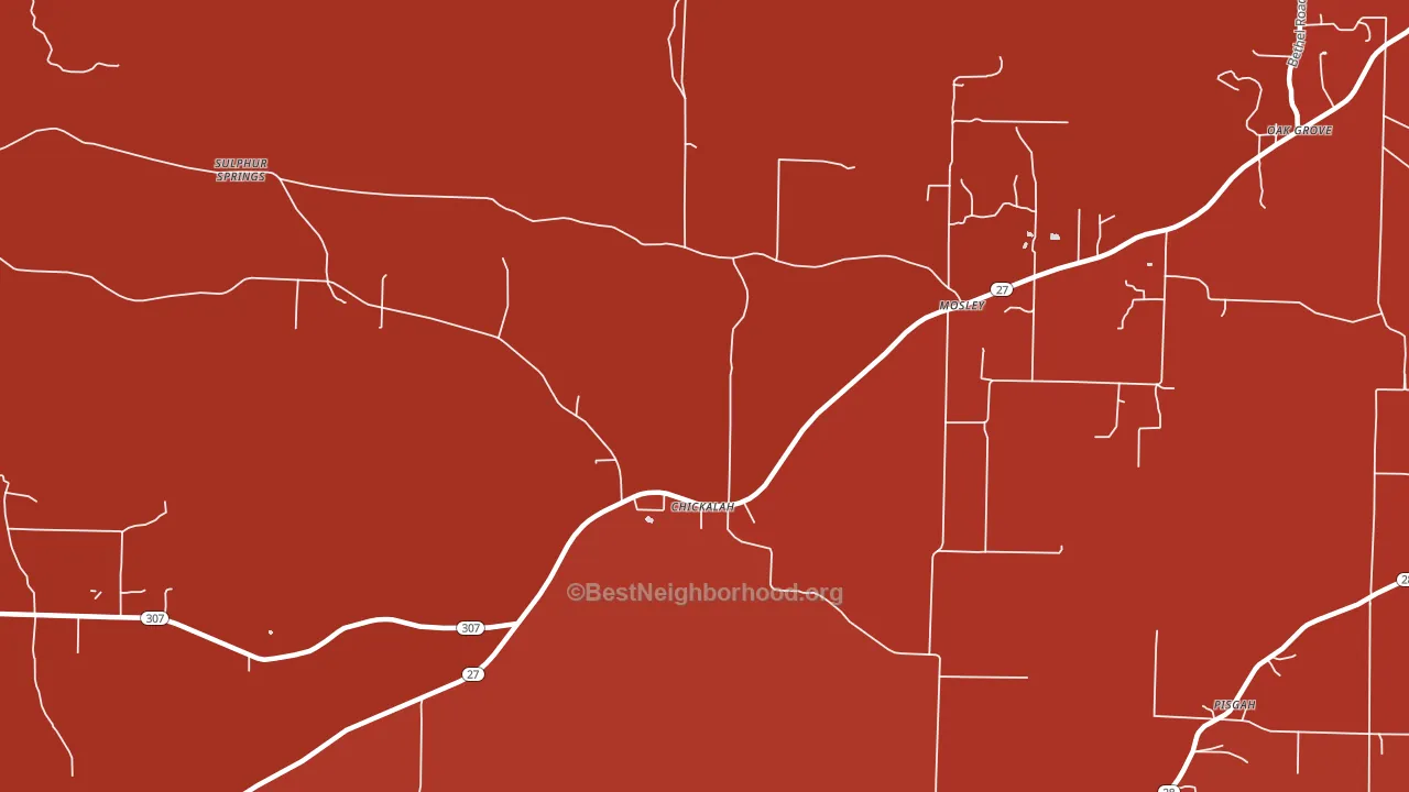 Mosley, AR block-group political-lean map