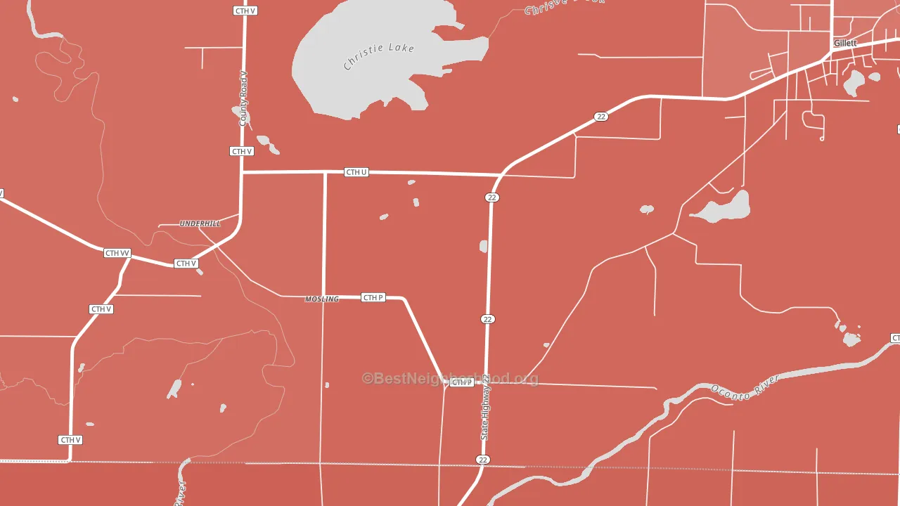 Mosling, WI block-group political-lean map