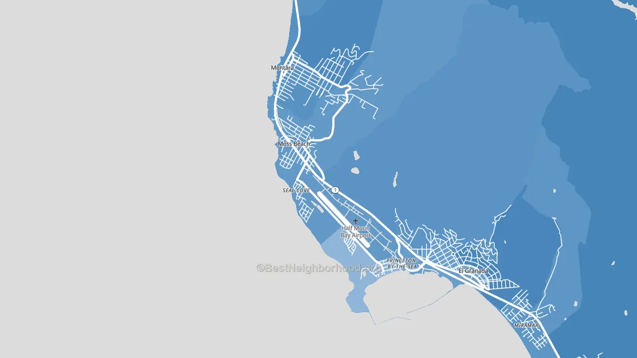 Moss Beach, CA block-group political-lean map