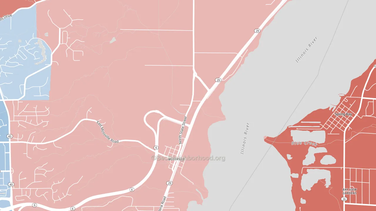 Mossville, IL block-group political-lean map