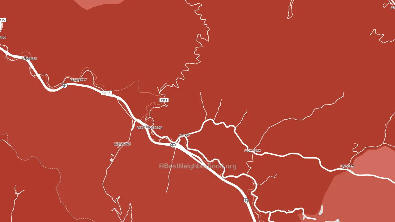 Mossy, WV block-group political-lean map