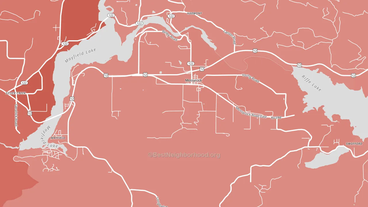 Mossyrock, WA block-group political-lean map