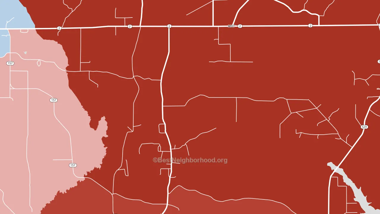 Mot, LA block-group political-lean map