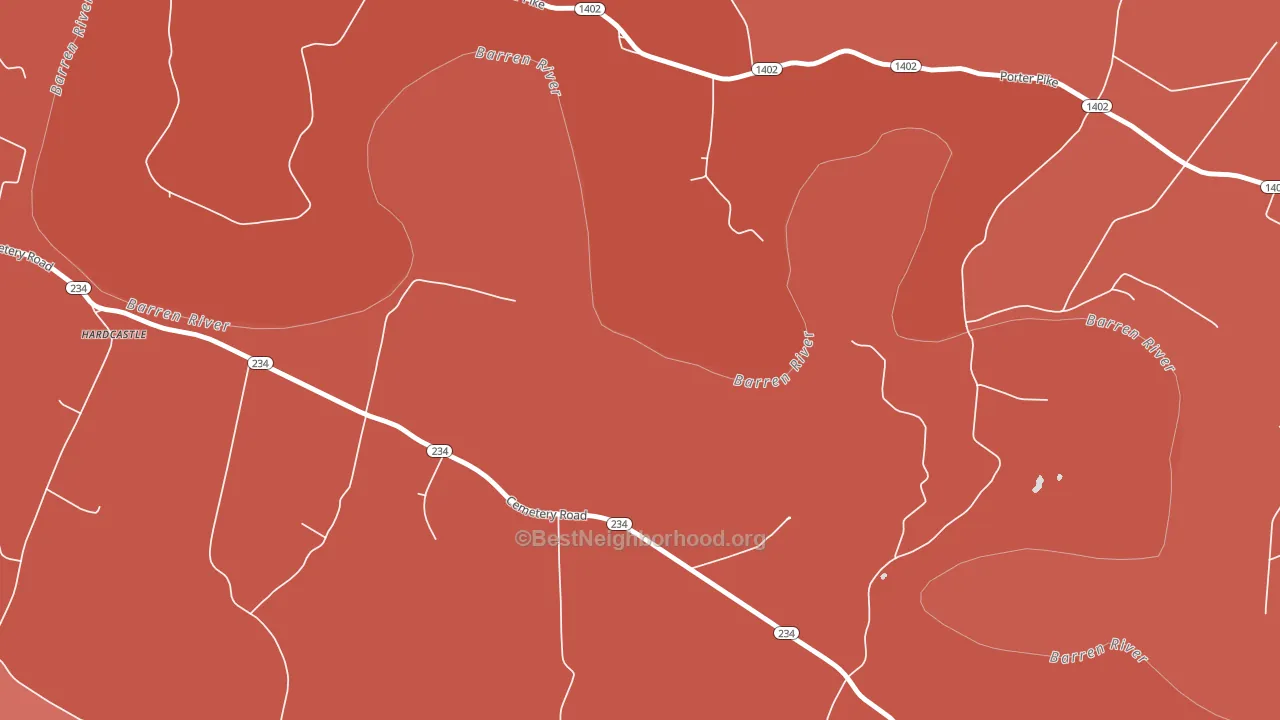 Motley, KY block-group political-lean map