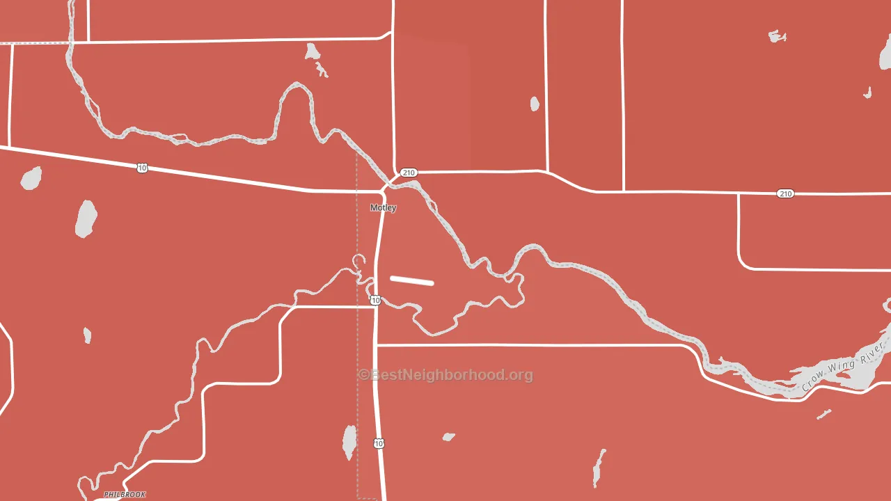 Motley, MN block-group political-lean map