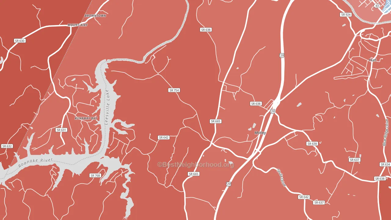 Motley, VA block-group political-lean map