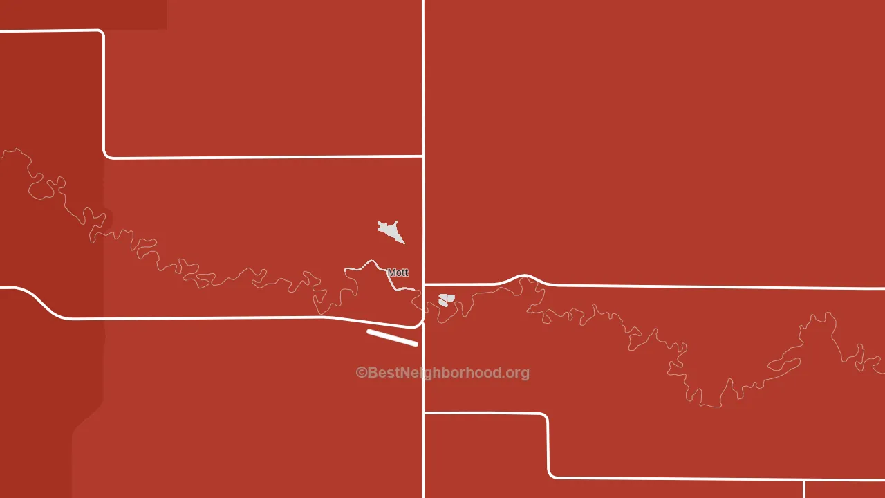 Mott, ND block-group political-lean map